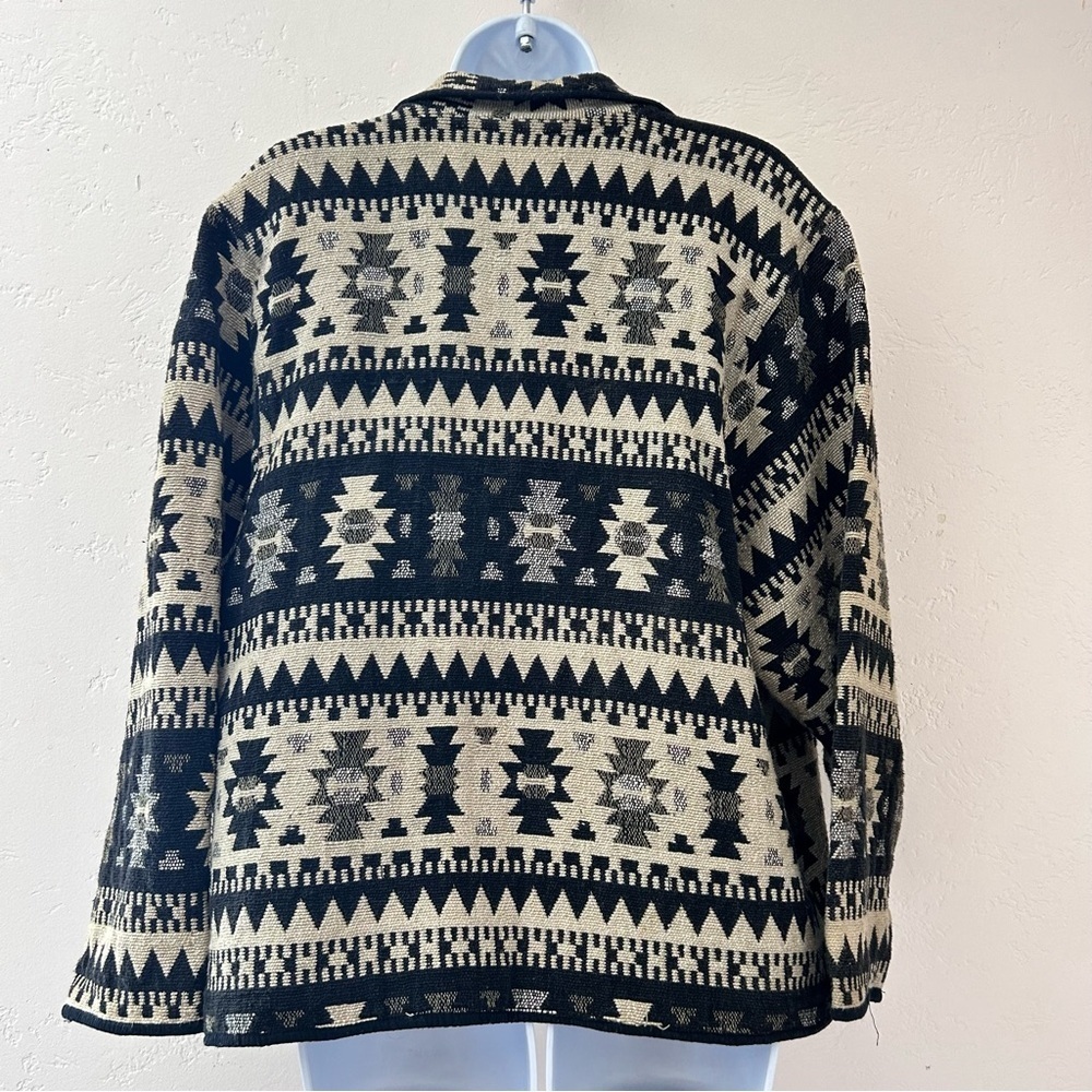 JANE ASHLEY VTG Southwest Western Aztec Cotton Tapestry Jacket Womens Size XL - Picture 7 of 11